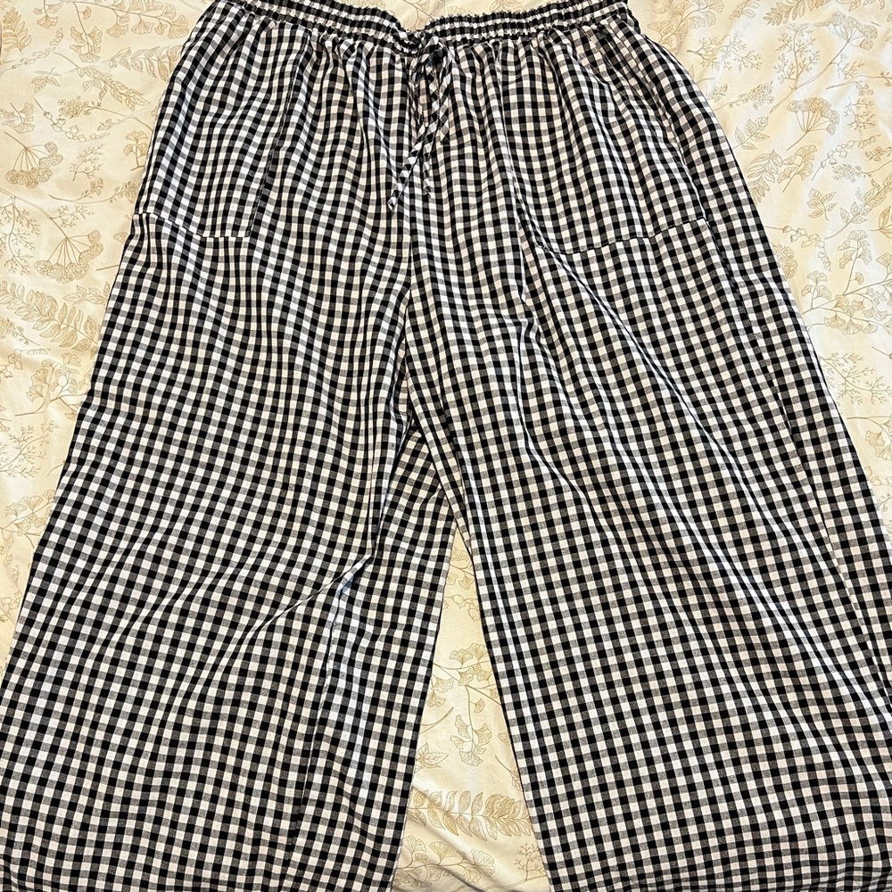 Checker Wide Leg Pants